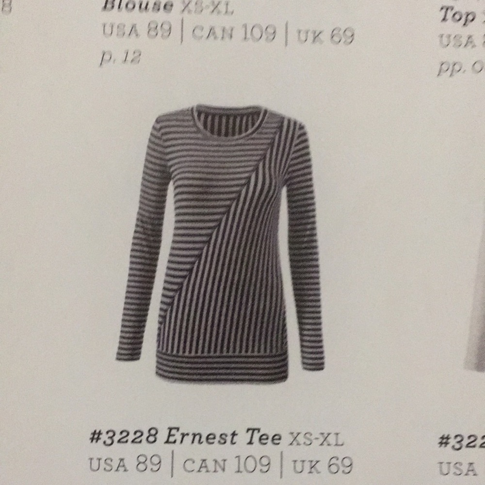 CAbi large  navy  and gray Striped Tee